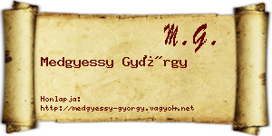 Medgyessy György névjegykártya